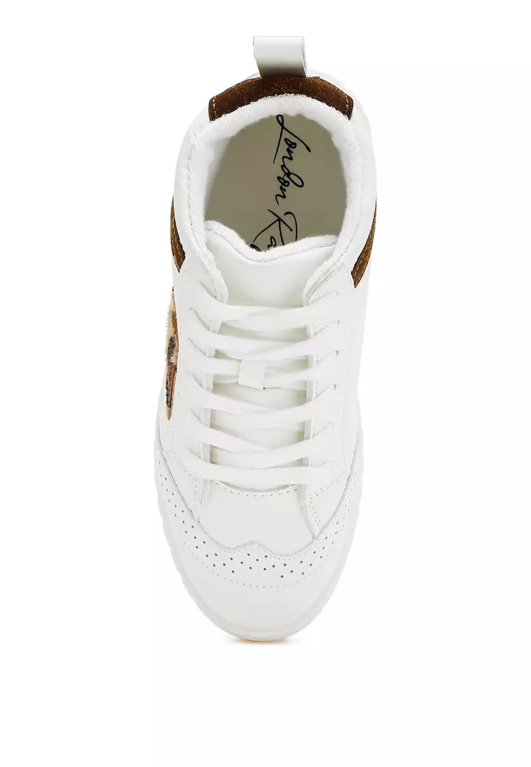 Star High Ankle Sneakers in White