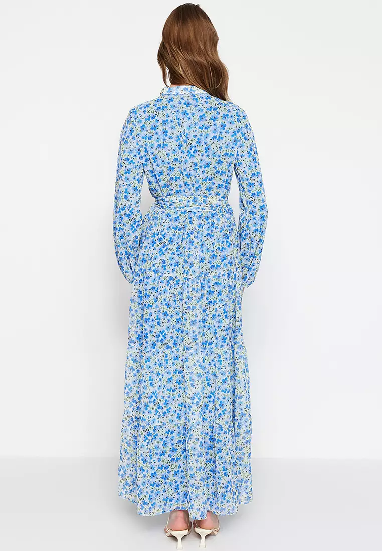 Floral Chiffon Maxi Dress