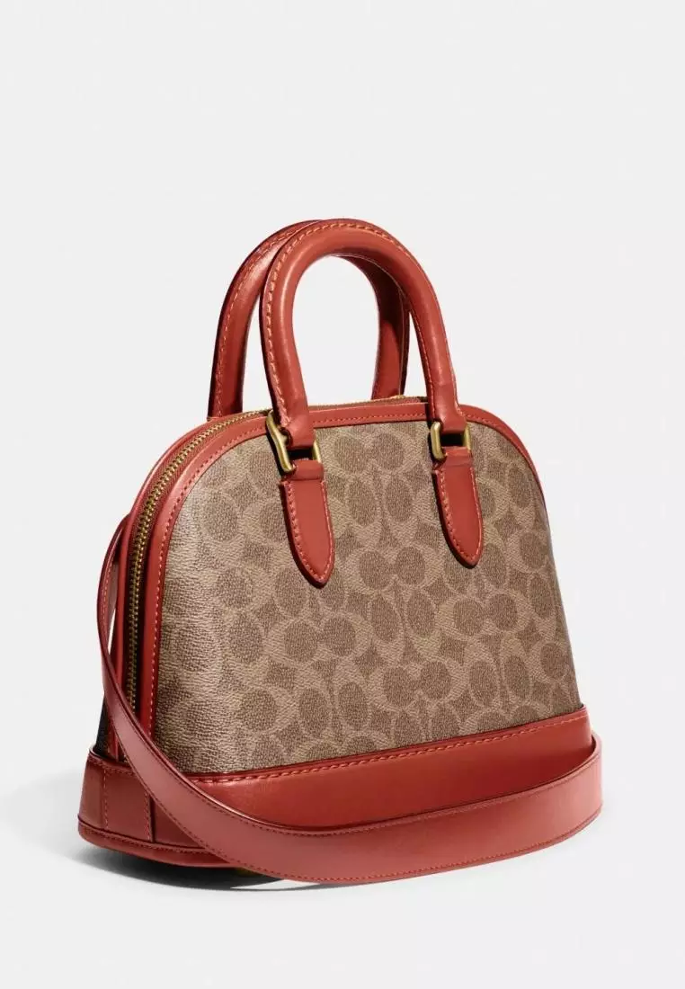 Coach Revel Bag In Signature Canvas Tan Rust