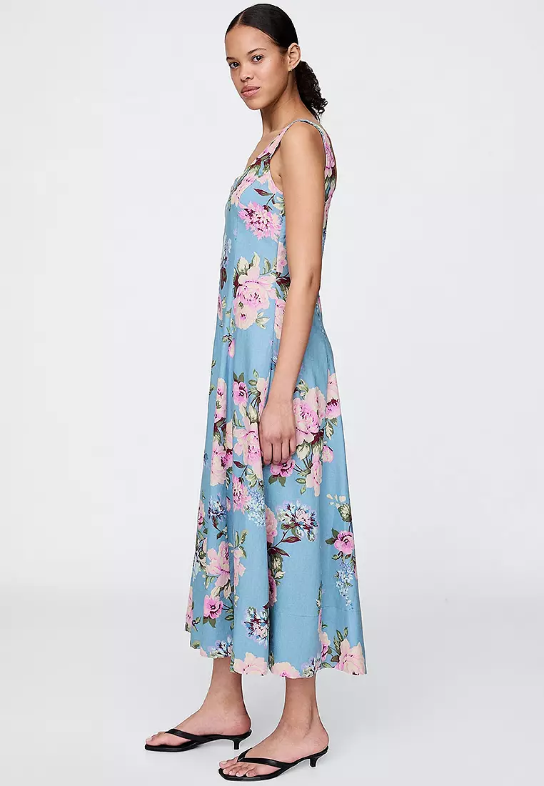 Buy GAP Linen-Blend Midi Dress Online | ZALORA Malaysia