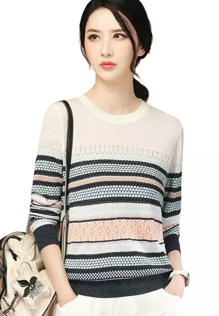 Buy A IN GIRLS Fashion Ethnic Crew Neck Sweater 2024 Online