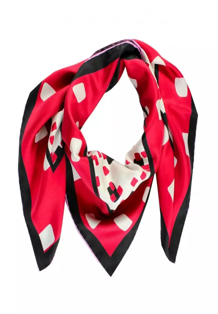 Red and black best sale silk scarf