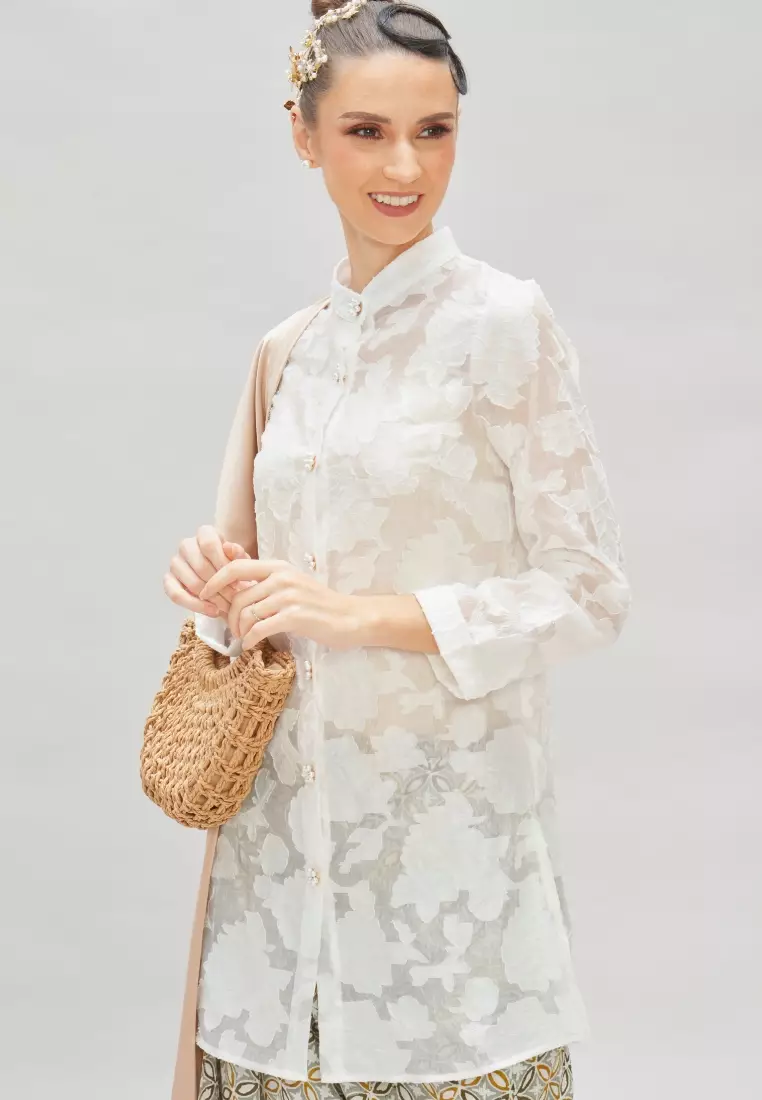 White high neck Top Premium Chiffon Top