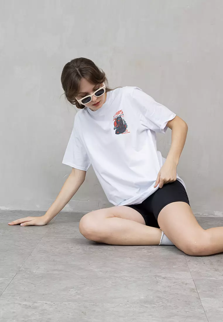 Kaos Putih t shirt polos wanita houseofcuff motif Stars