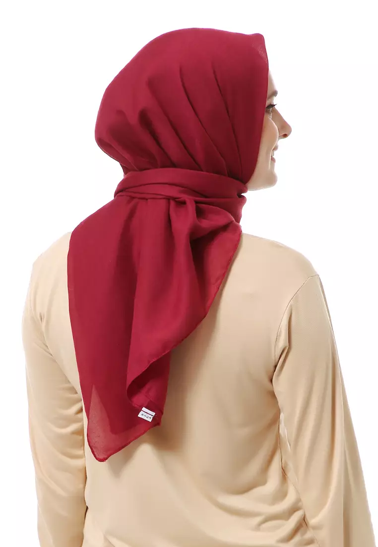 Vierra Jilbab Segiempat Paris Polos Premium Best Style - Maroon