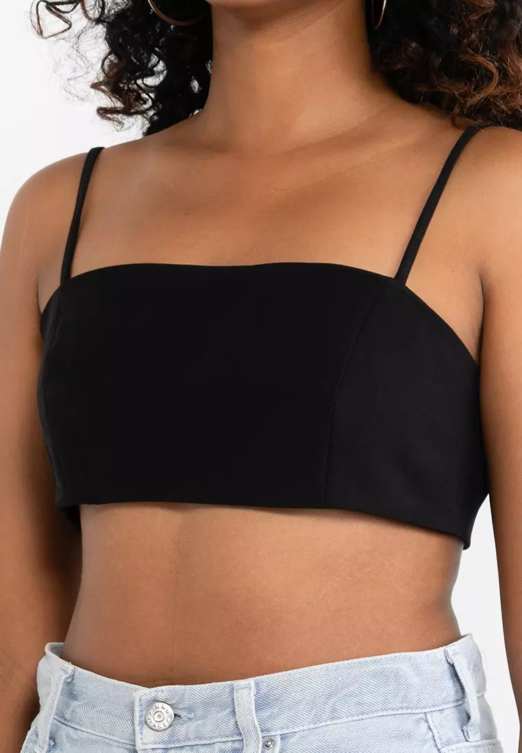 Abba Sleeveless Strap Cropped Top