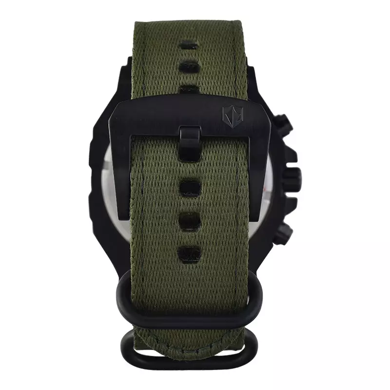 Jam Tangan Pria Expedition E 6772 MC NIPBA Chronograph Men Black Dial Green Nylon Strap