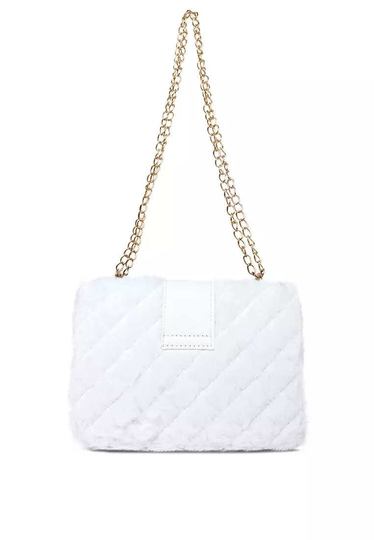 White discount furry bag