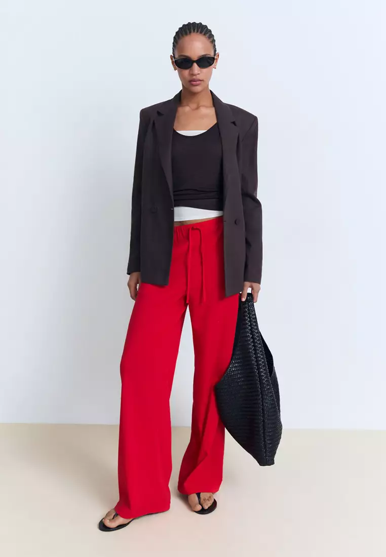 Drawstring Straight Trousers