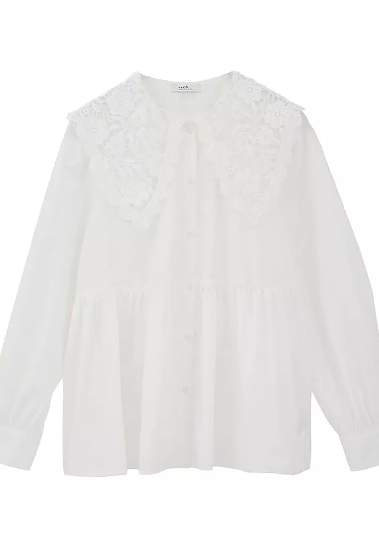 Earth Music & Ecology - Arisa Lace Collar Blouse