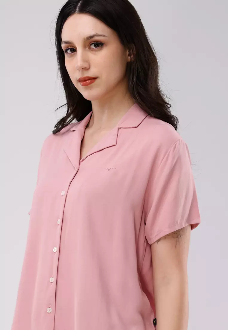 Woven Boldtwill Plain Short Sleeve Blouse