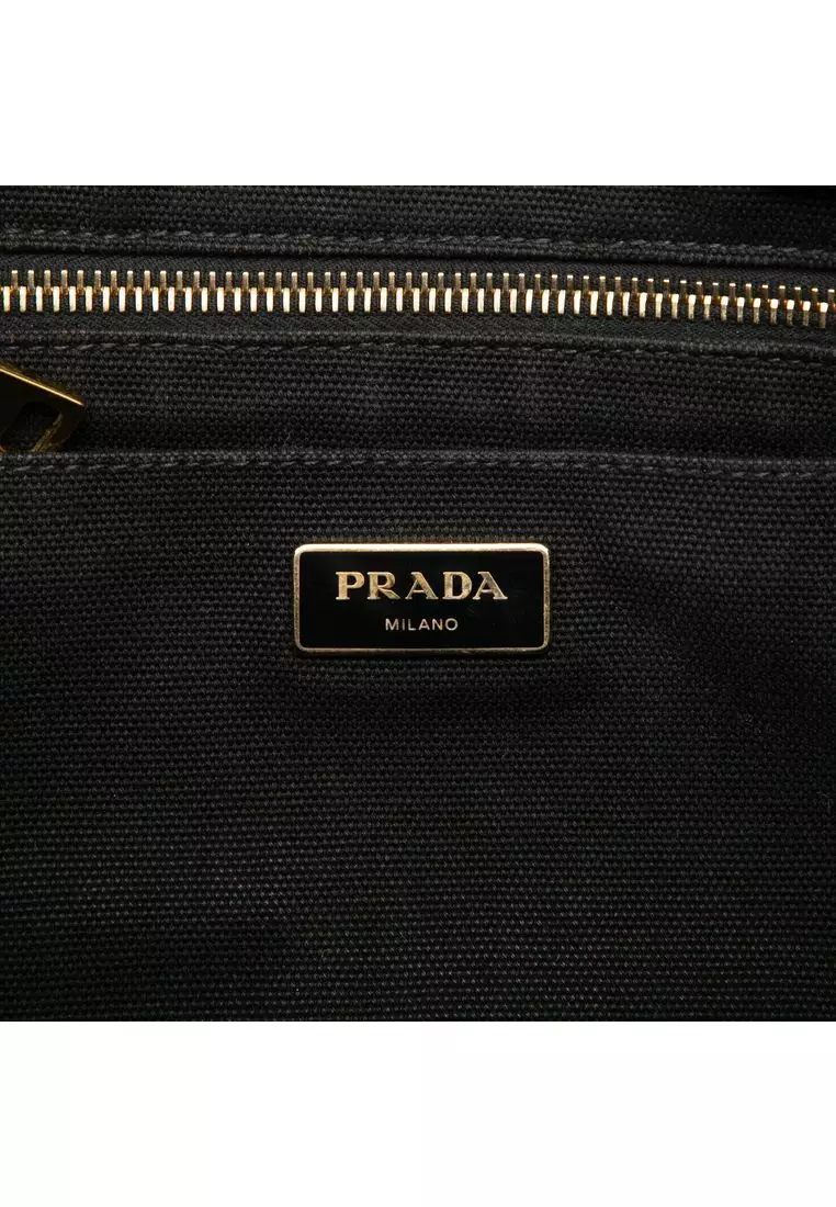 Pre-Loved Prada Canvas Canapa Logo Satchel