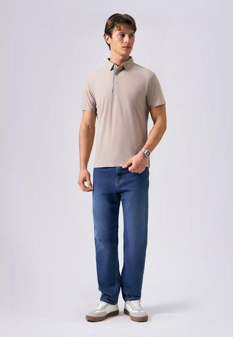 Seamless Polo with Contrast Placket