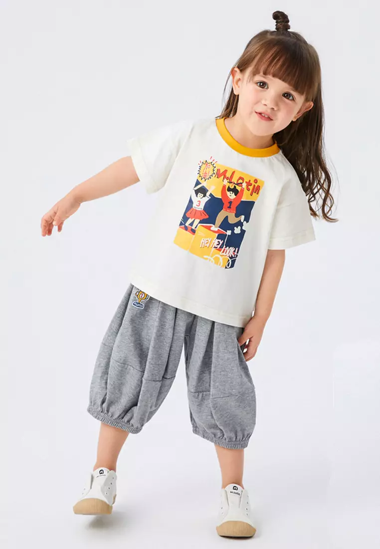 女小童针织裤子亲肤吸湿透气宽松灯笼裤