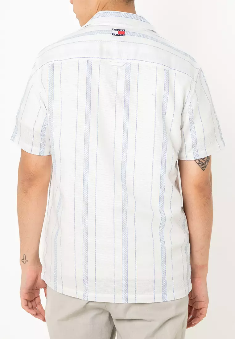 Textured Regular Camp Shirt - Tommy Jeans