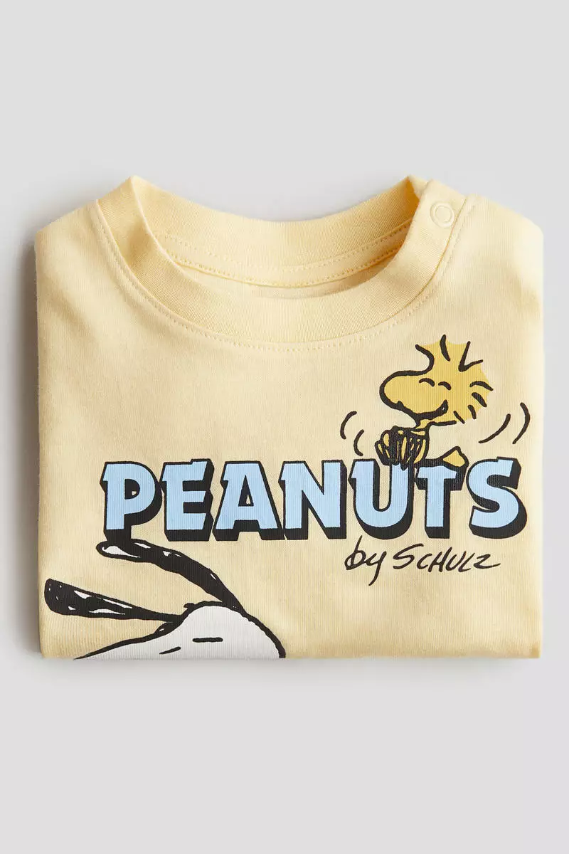 Print-motif cotton T-shirt