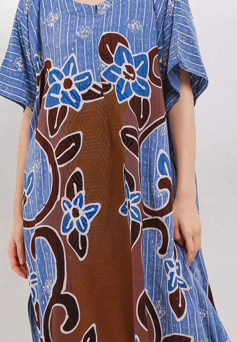 Dress daster sleep wear batik tulis davina biru