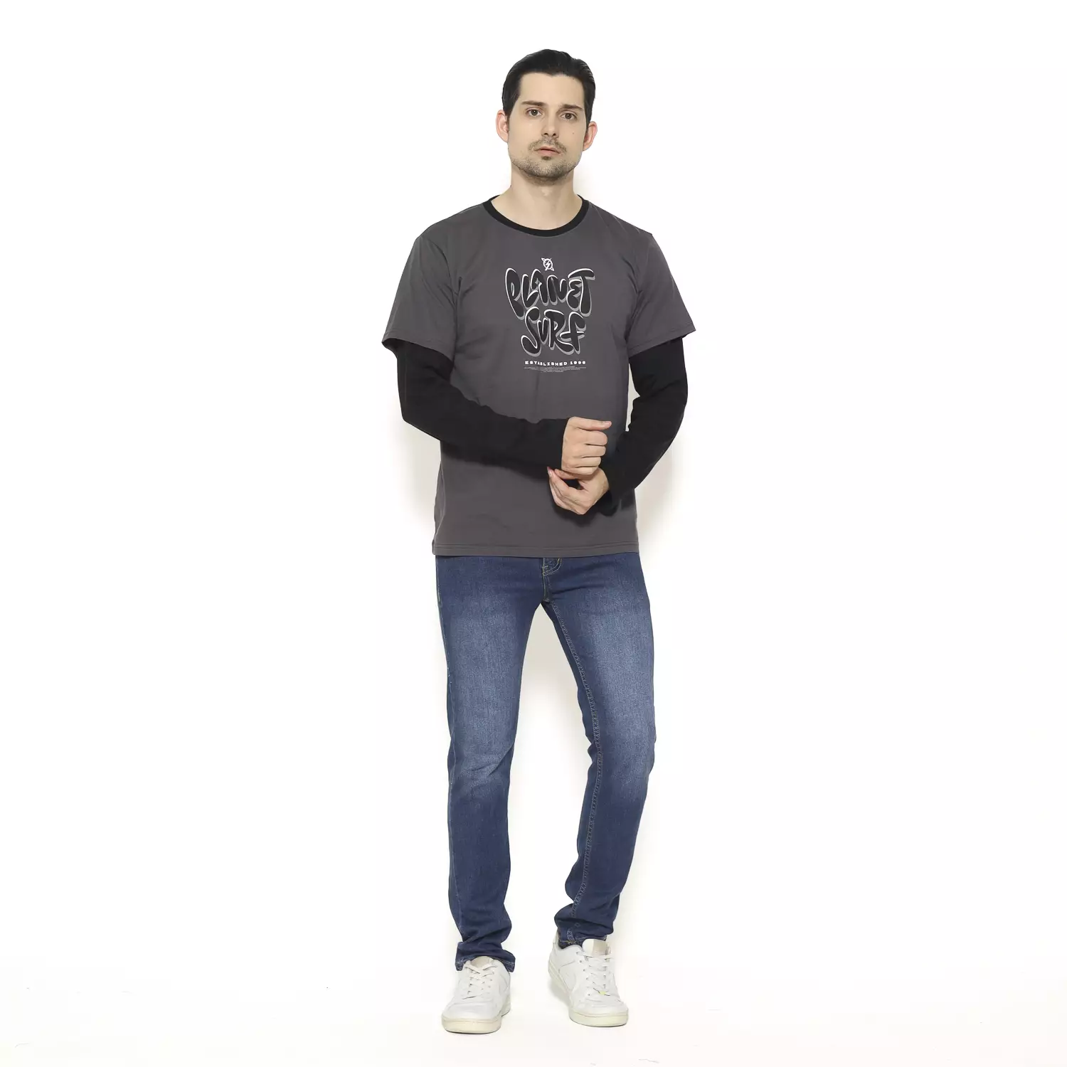 Planet Surf Clothing Kaos Lengan Panjang Pria Verbind Men Long Tee Planet Surf