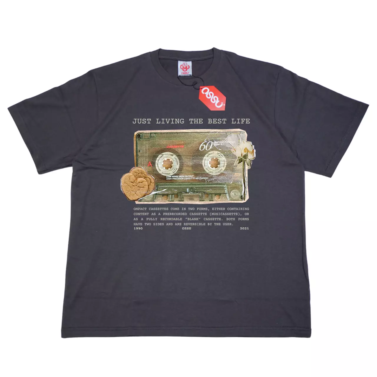 OSSU Living Best Live Grey Tshirt