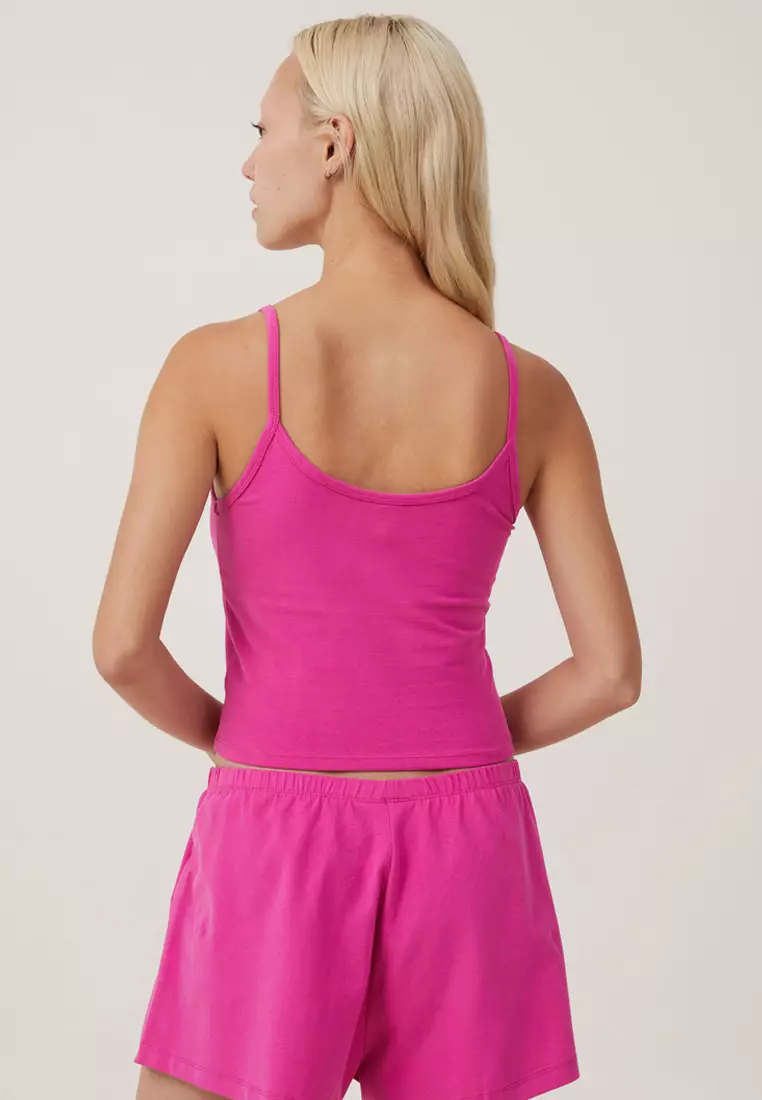 Peached Jersey Henley Cami Top