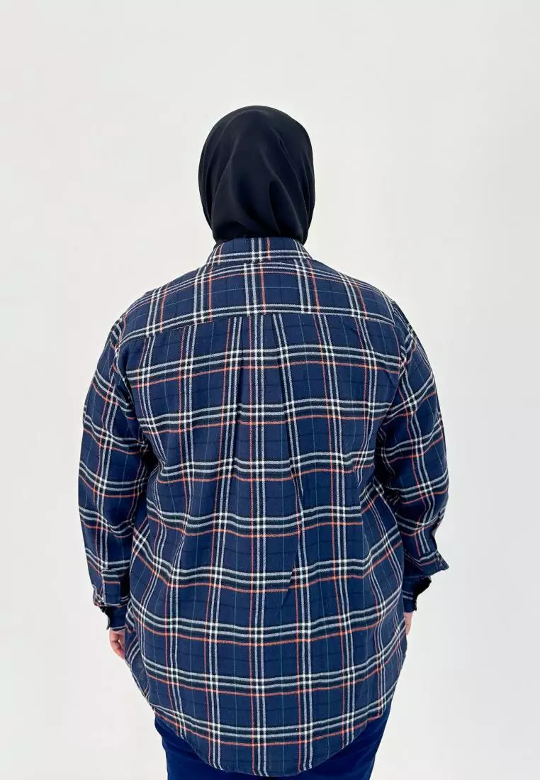 Lezahrasignature Kemeja Flanel Panjang Wanita (Jumbo Fit BB 95 kg)