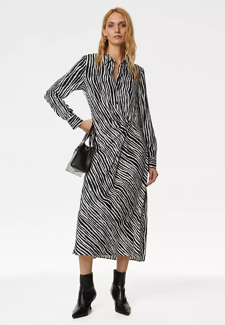 Striped Midaxi Shirt Dress