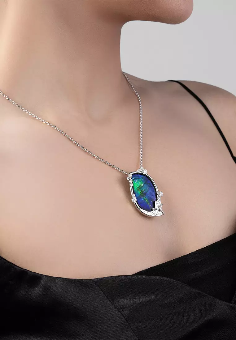 Ethereal Ocean Ammolite Brooch Pendant