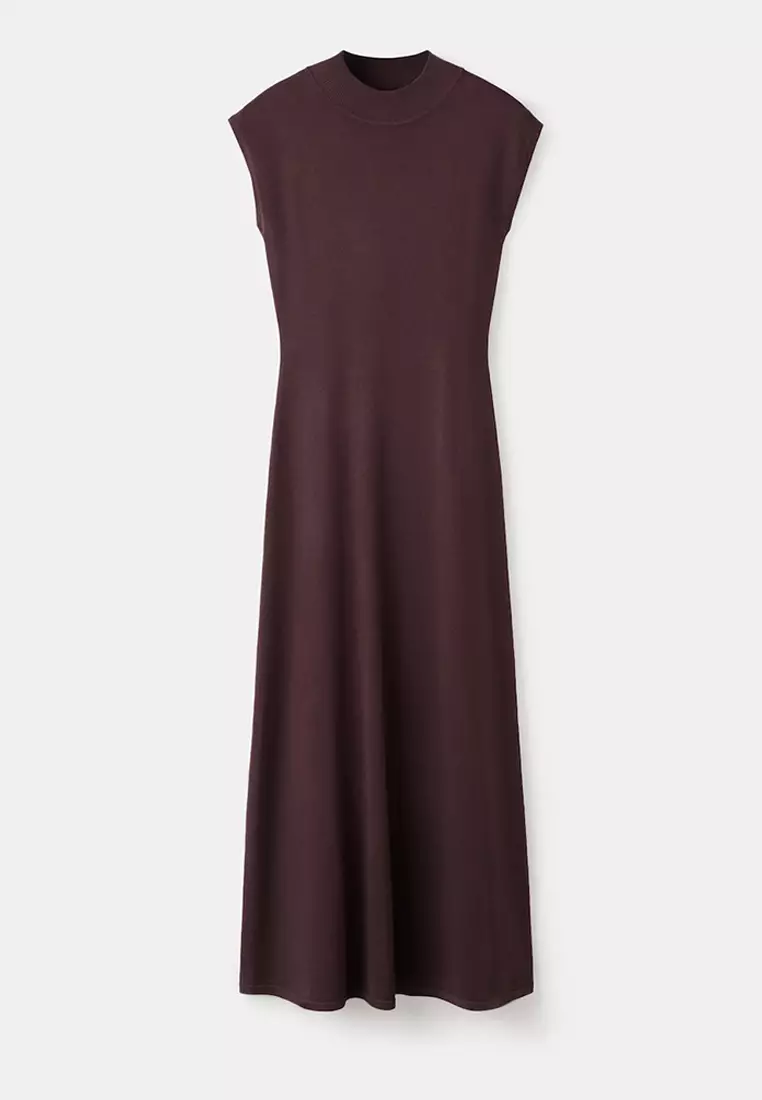 Perkins-Neck Knitted Dress