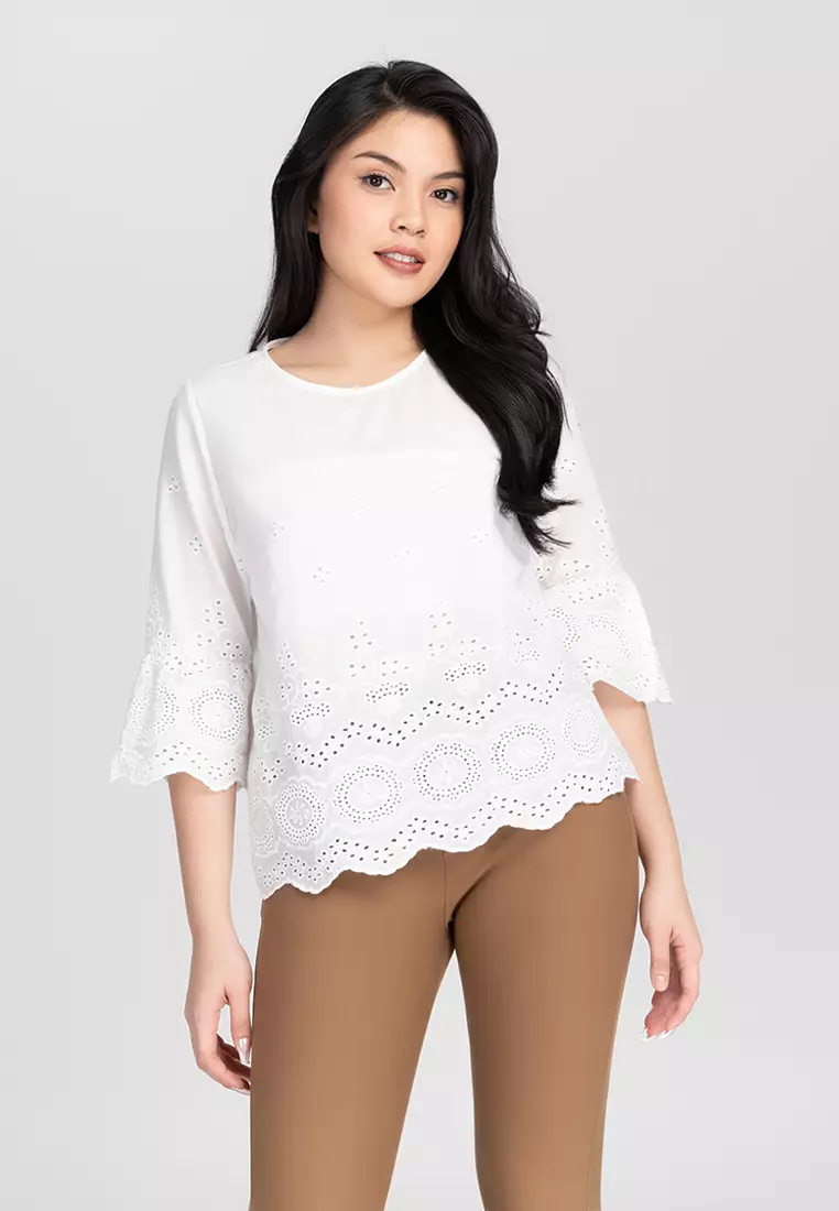 Aurelia Eyelet Top