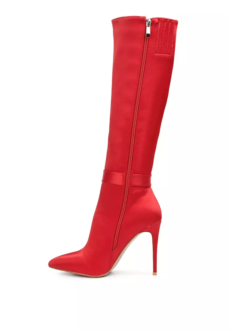 Red calf high boots sale
