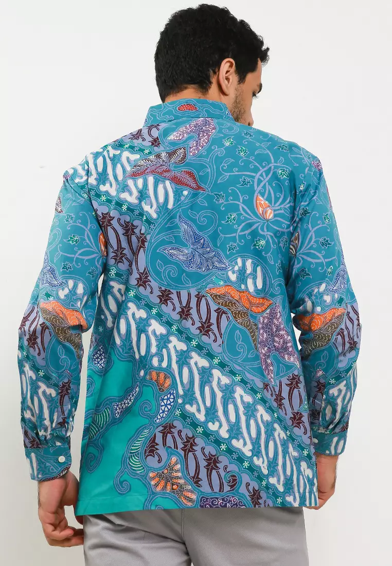 Jiwatrisna Kemeja Batik Tulis Premium Pria Casual Modern Lengan Panjang