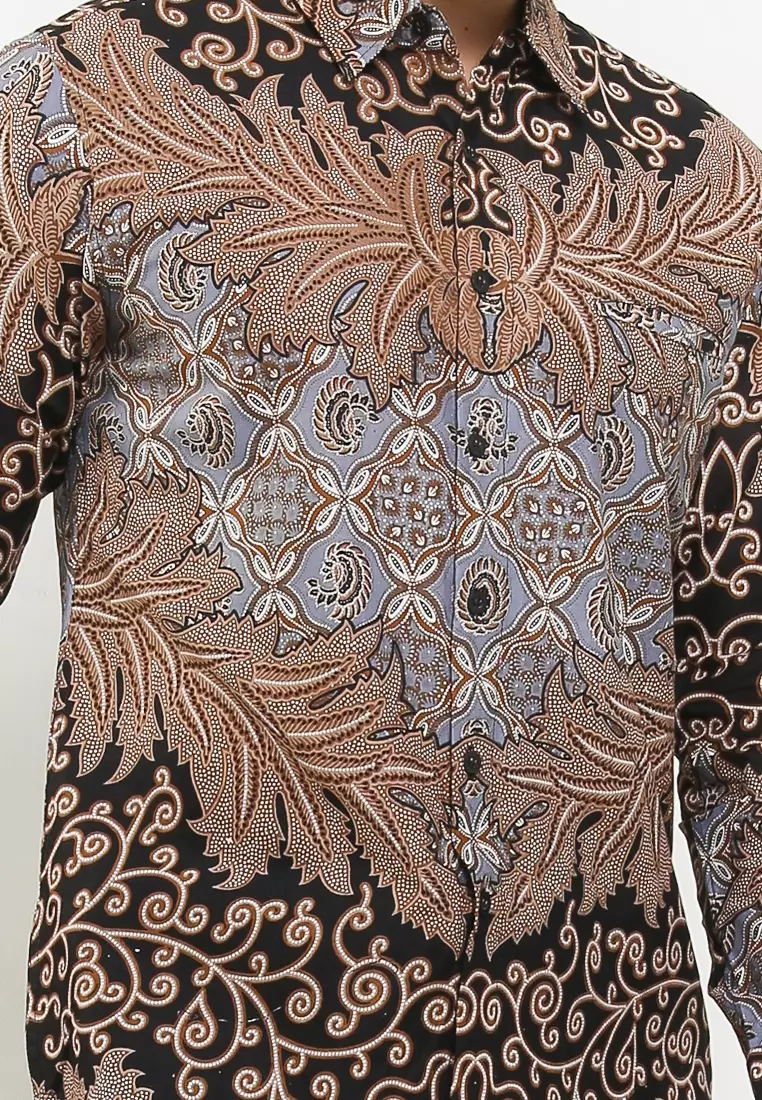 Noshad Kemeja Batik Premium Pria Casual Modern Lengan Panjang