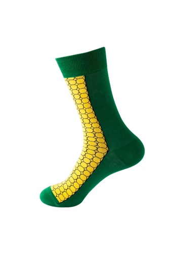 Kings Collection green Corn Pattern Cozy Socks (One Size) HS202172 FBA16AA9302540GS_1