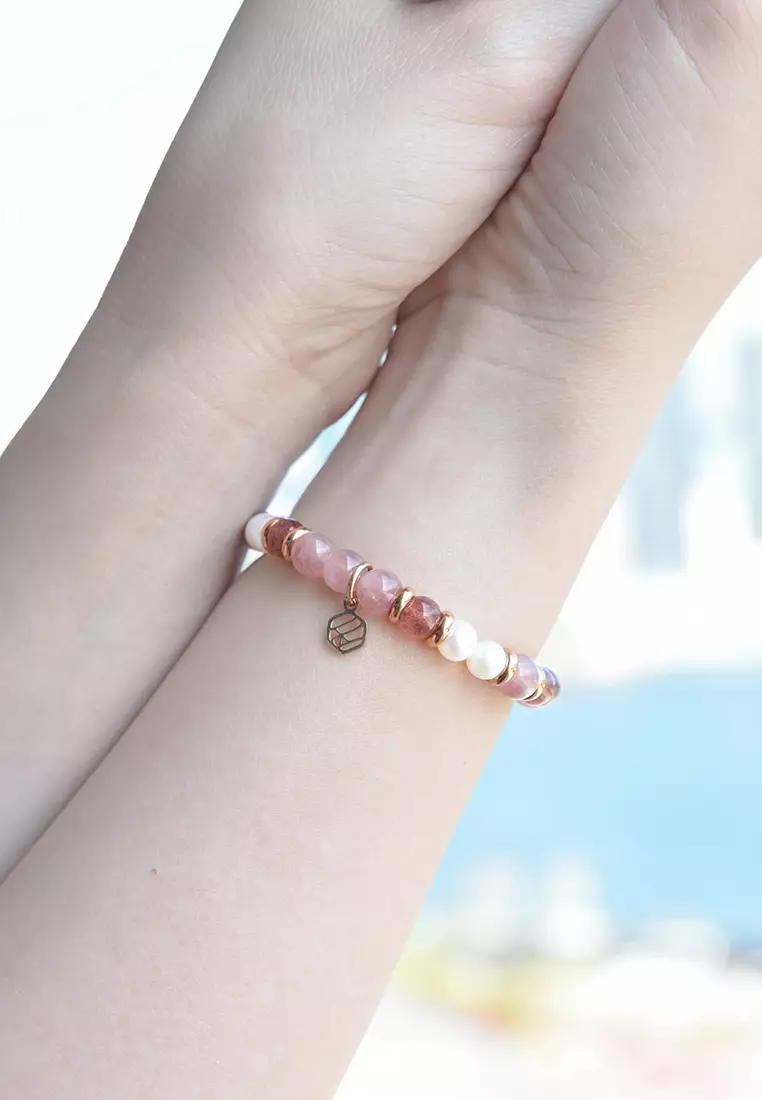 Buy Jadeite Atelier Pearl Rose Quartz Strawberry Quartz Beaded