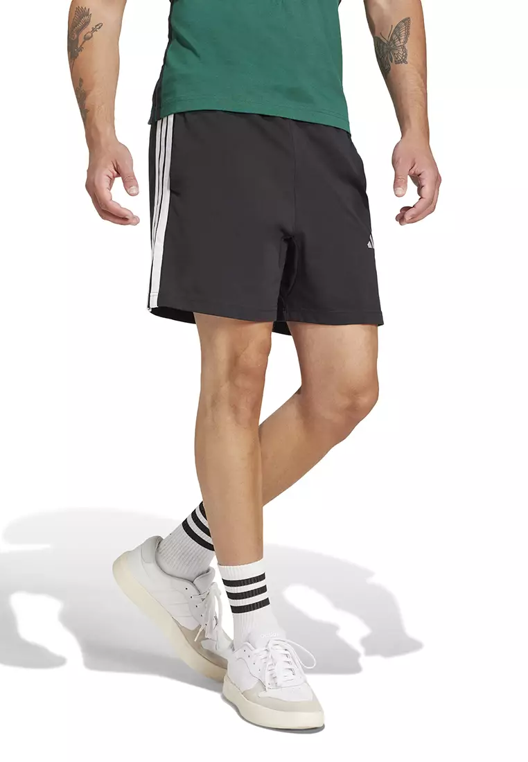 Essentials 3-Stripes Single Jersey Shorts 7-Inch