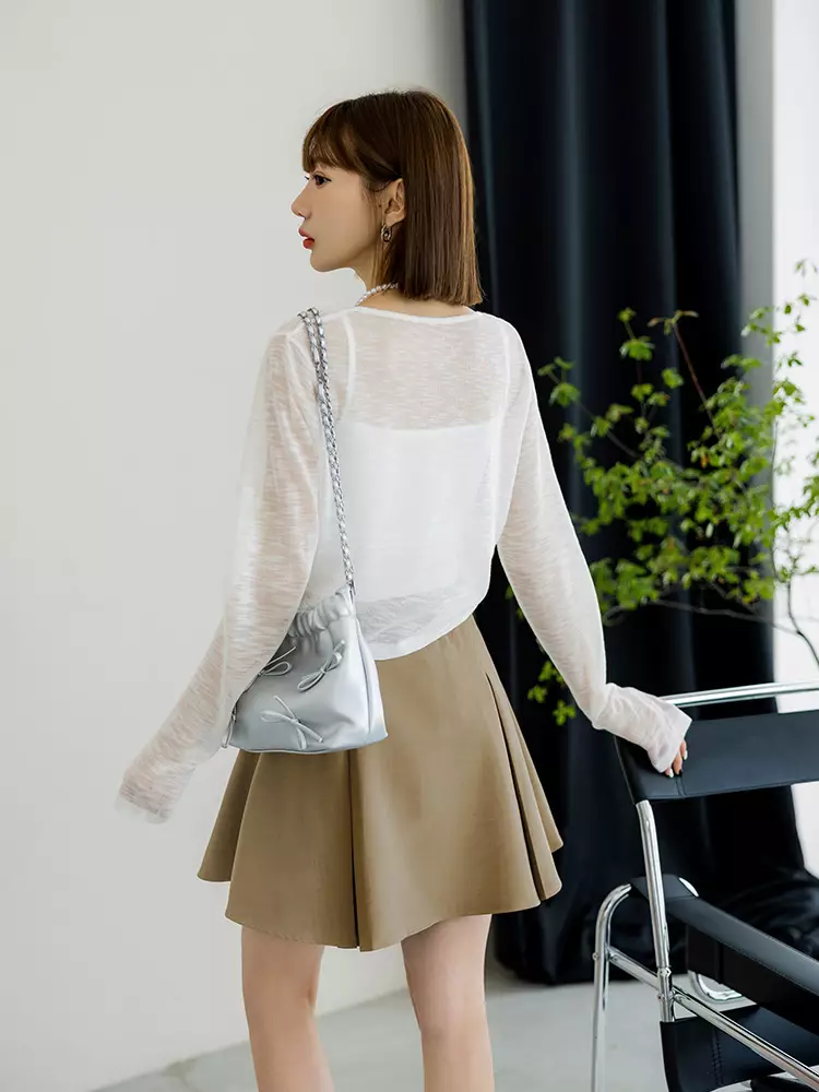 Buy OBSTYLE V-shaped pleated A-line blazer set mini skirt [CA2981