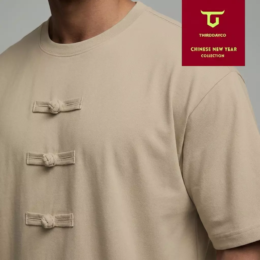 THIRDDAY Kaos Oversize Cheong Sam Imlek Sincia Hybrid Cotton 240gsm cream MTY91
