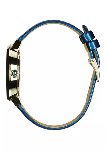 KENSINGTON LEATHER BLUE/CHAMPAGNE GOLD PATENT