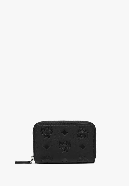 Aren Zip Around Wallet in Embossed Monogram Leather