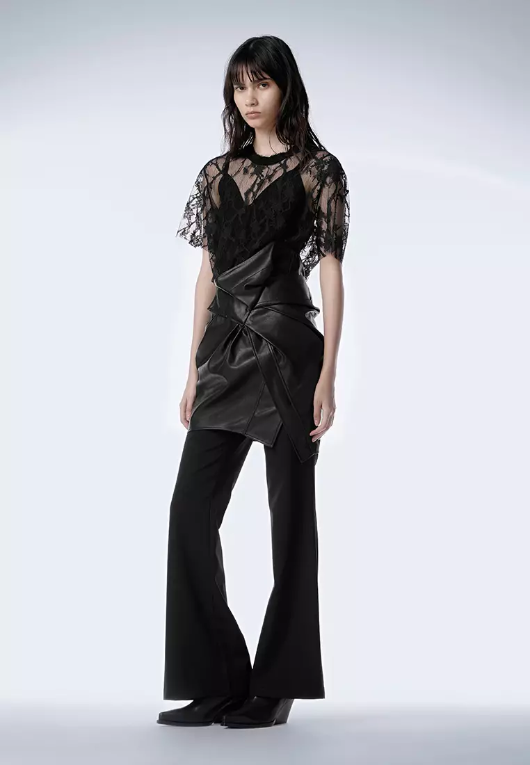 Round Neck Lace Casual Short Sleeve T-Shirt
