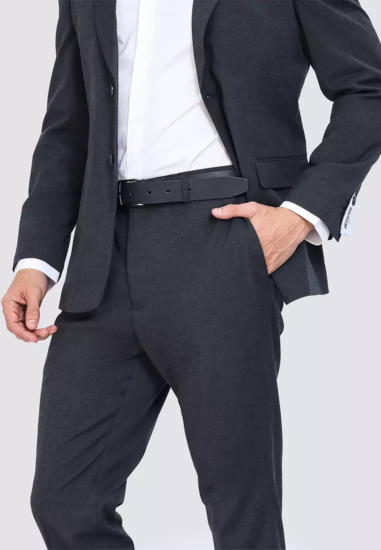 Solid Slim Fit Stretch Trousers
