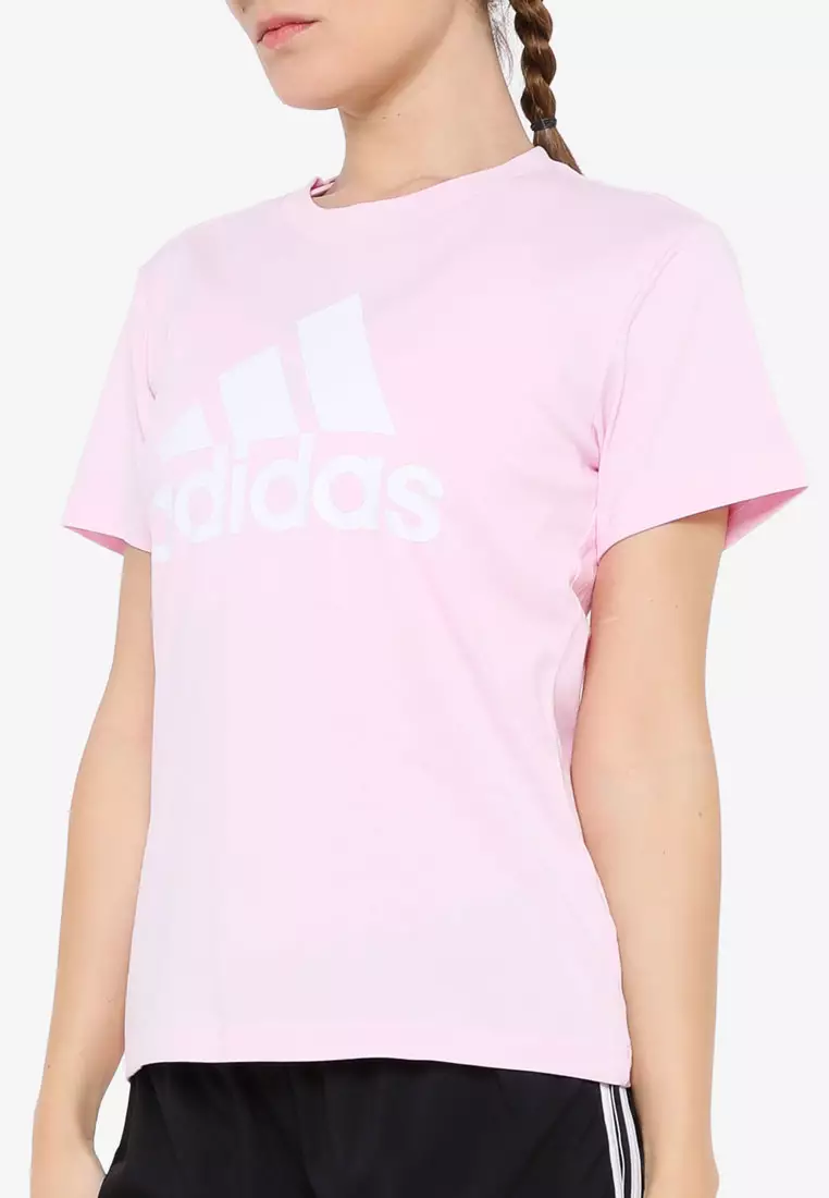 White and pink adidas clearance t shirt