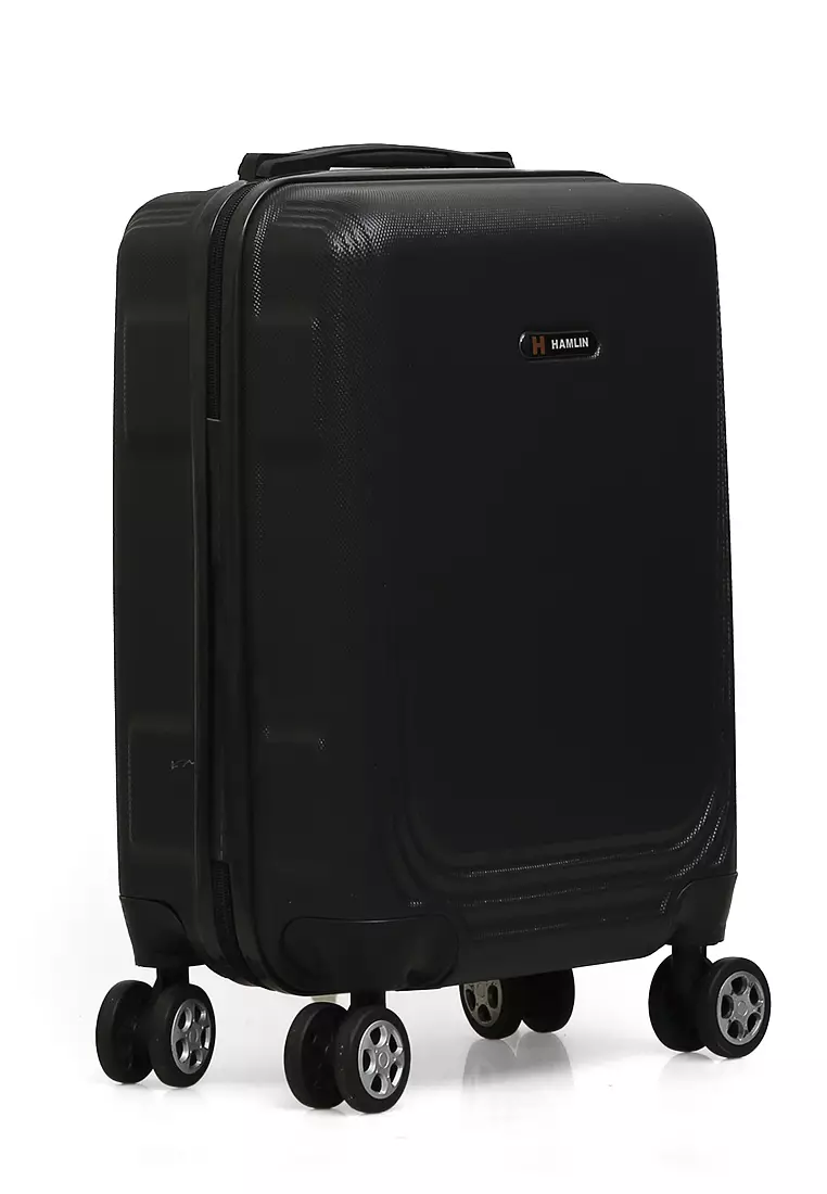 Caroline Koper Hardcase Unisex Size 18 Inch Tas Travel Large Compartment Material ABS+PVC Coated ORIGINAL - Black