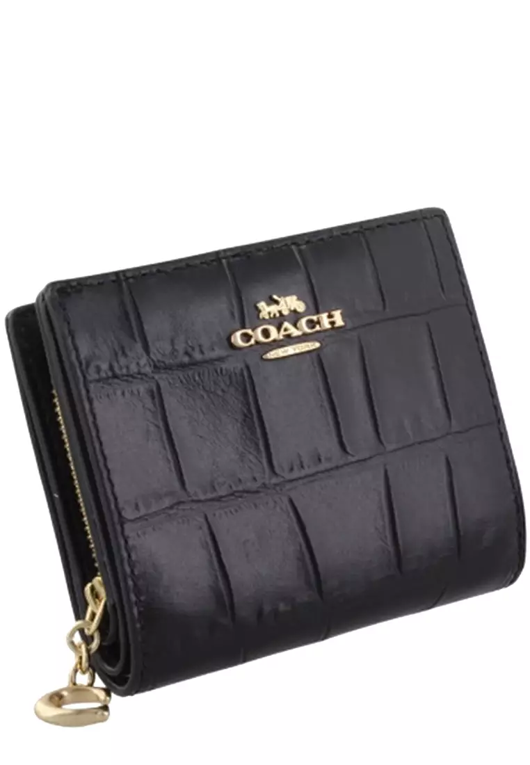 Coach Snap Wallet in Novelty Leather in Black C6092