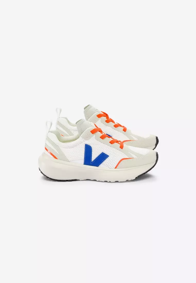 Discount on Veja  shoes - SKU: Canary Elastic Laces Alveomesh White Indigo Sneakers