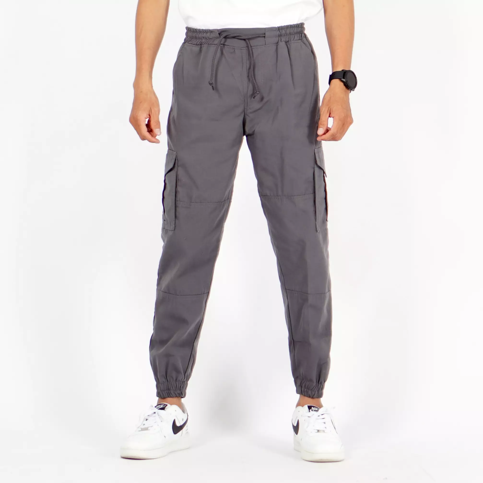 DAVE Celana Cargo Abu- abu Jogger Pants Pria Celana Cargo Pria - ABU