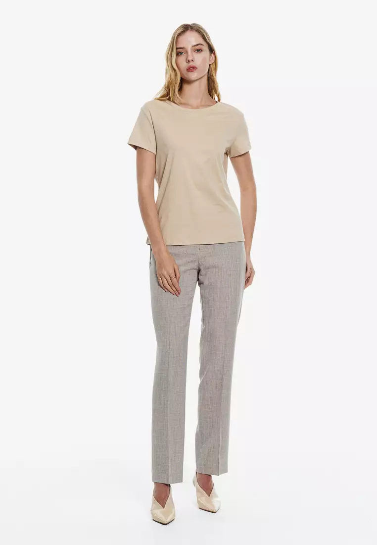 Apricot U-neck T-shirt