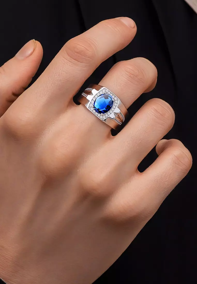 Cincin Pria Original Berlian Perhiasan Tunangan Sertifikat GRA Cincin Cowok