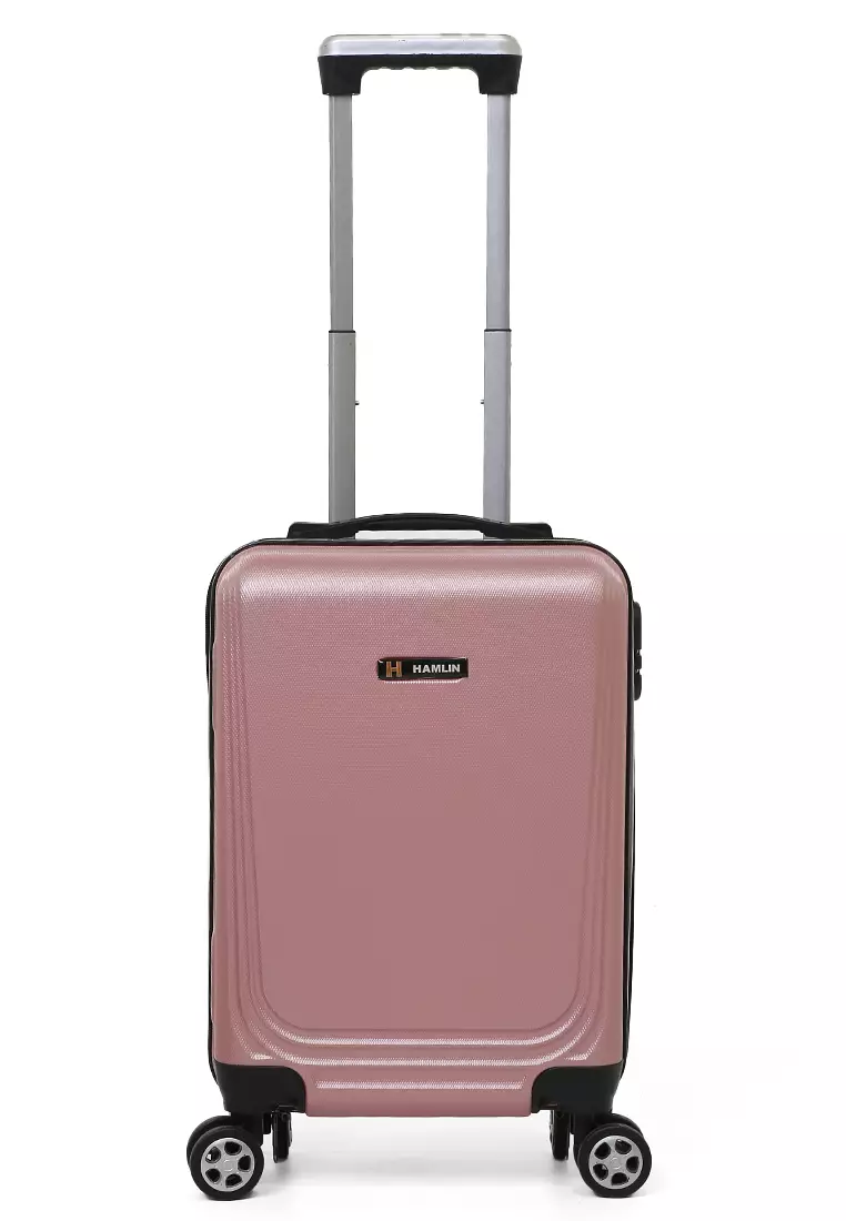 Caroline Koper Hardcase Unisex Size 18 Inch Tas Travel Large Compartment Material ABS+PVC Coated ORIGINAL - Pink