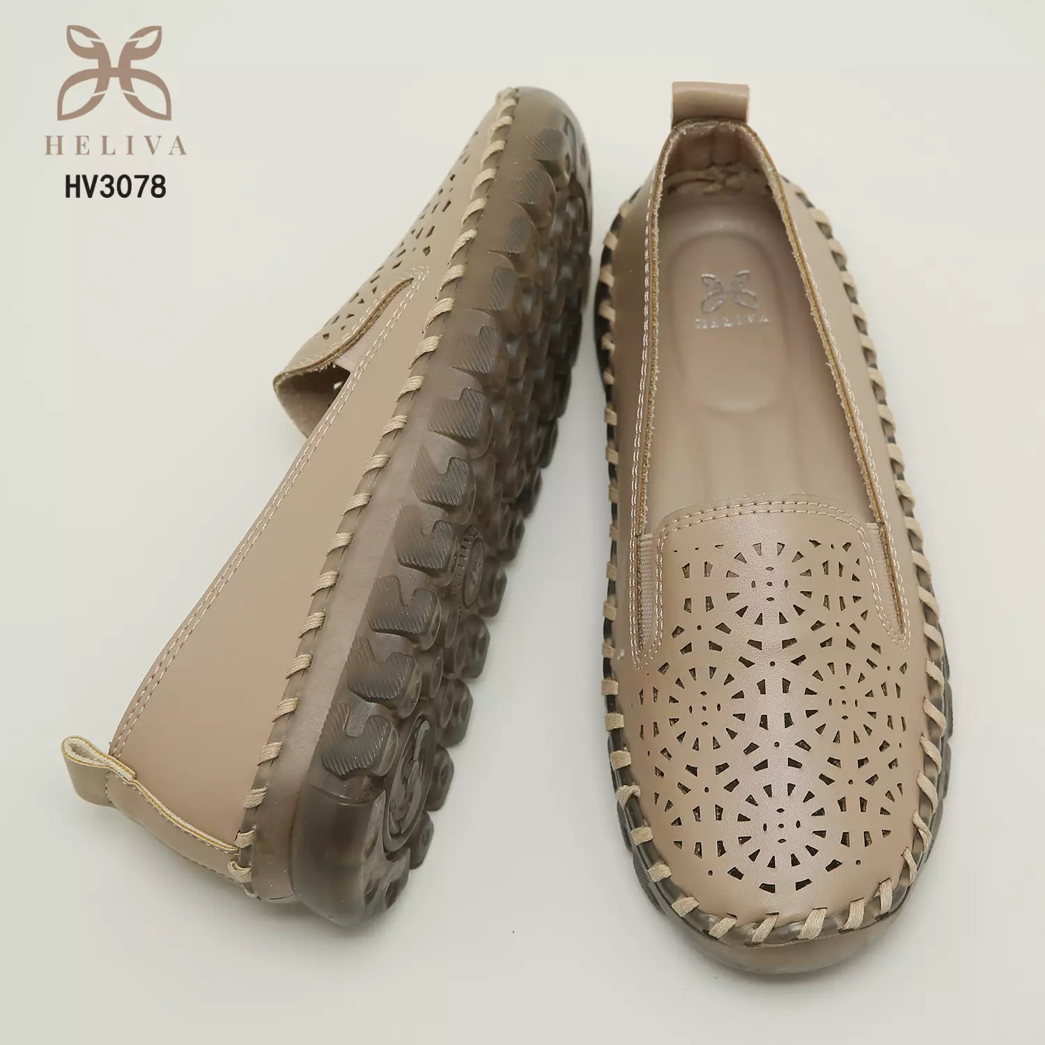 Heliva Mauren Shoes Loafers Breathable Slip On Sol 1cm